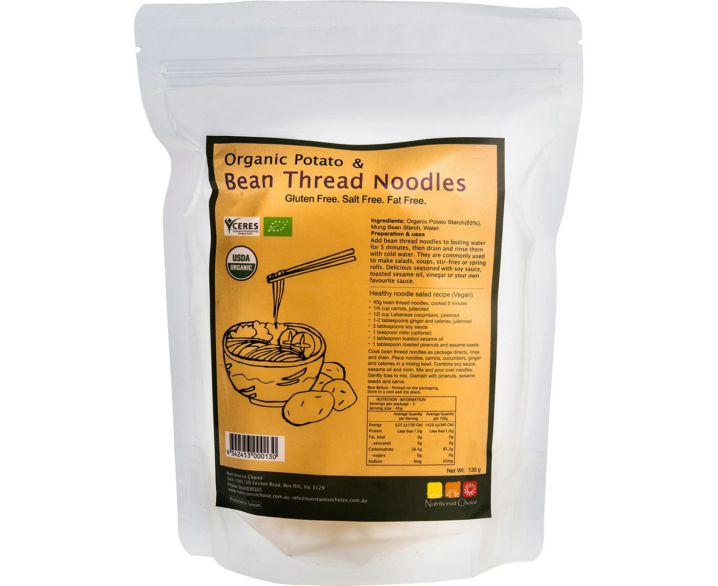 NUTRITIONIST CHOICE Bean Thread Noodles With Organic Potato 135g