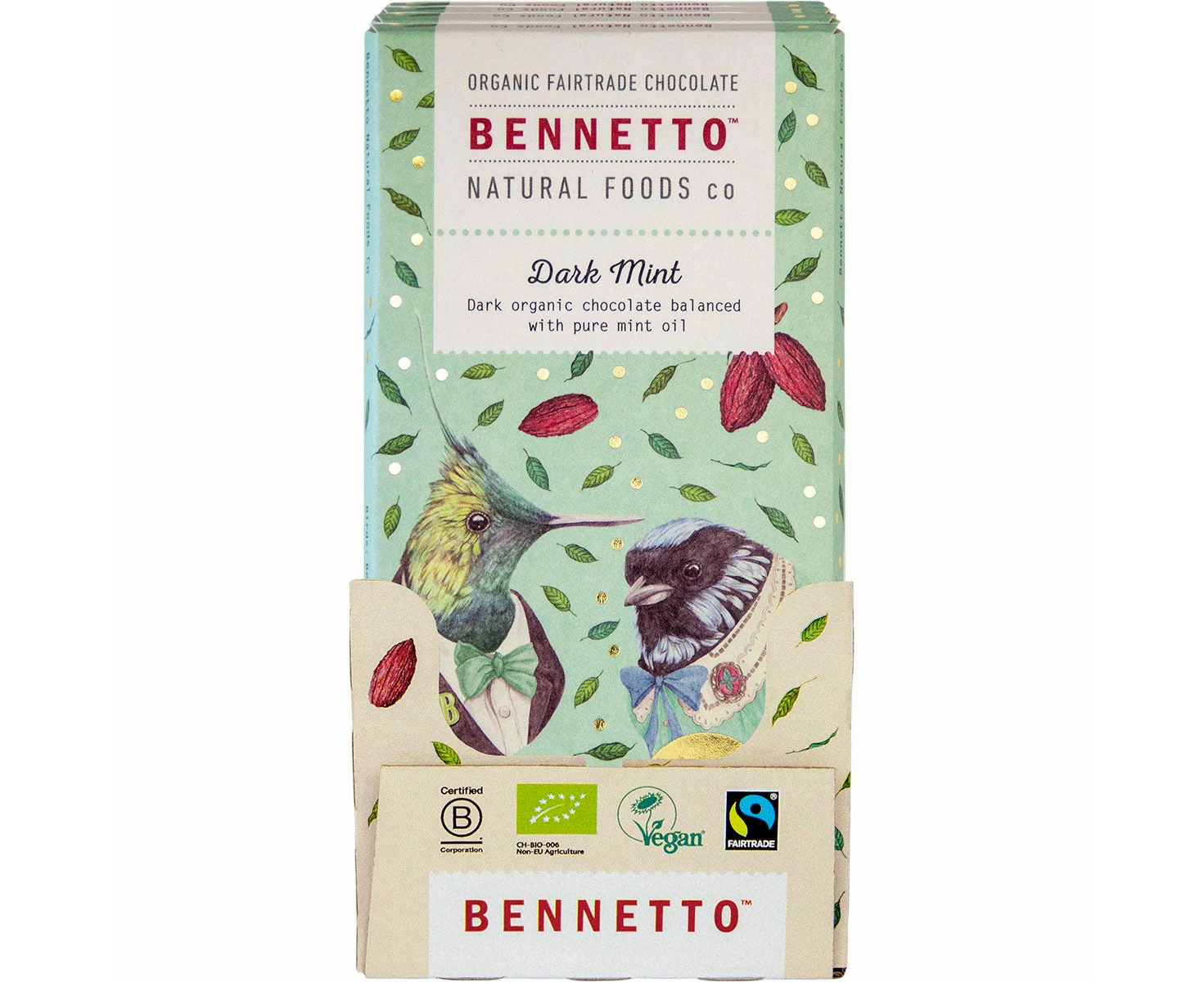 Bennetto Organic Dark Chocolate Dark Mint 12x80g