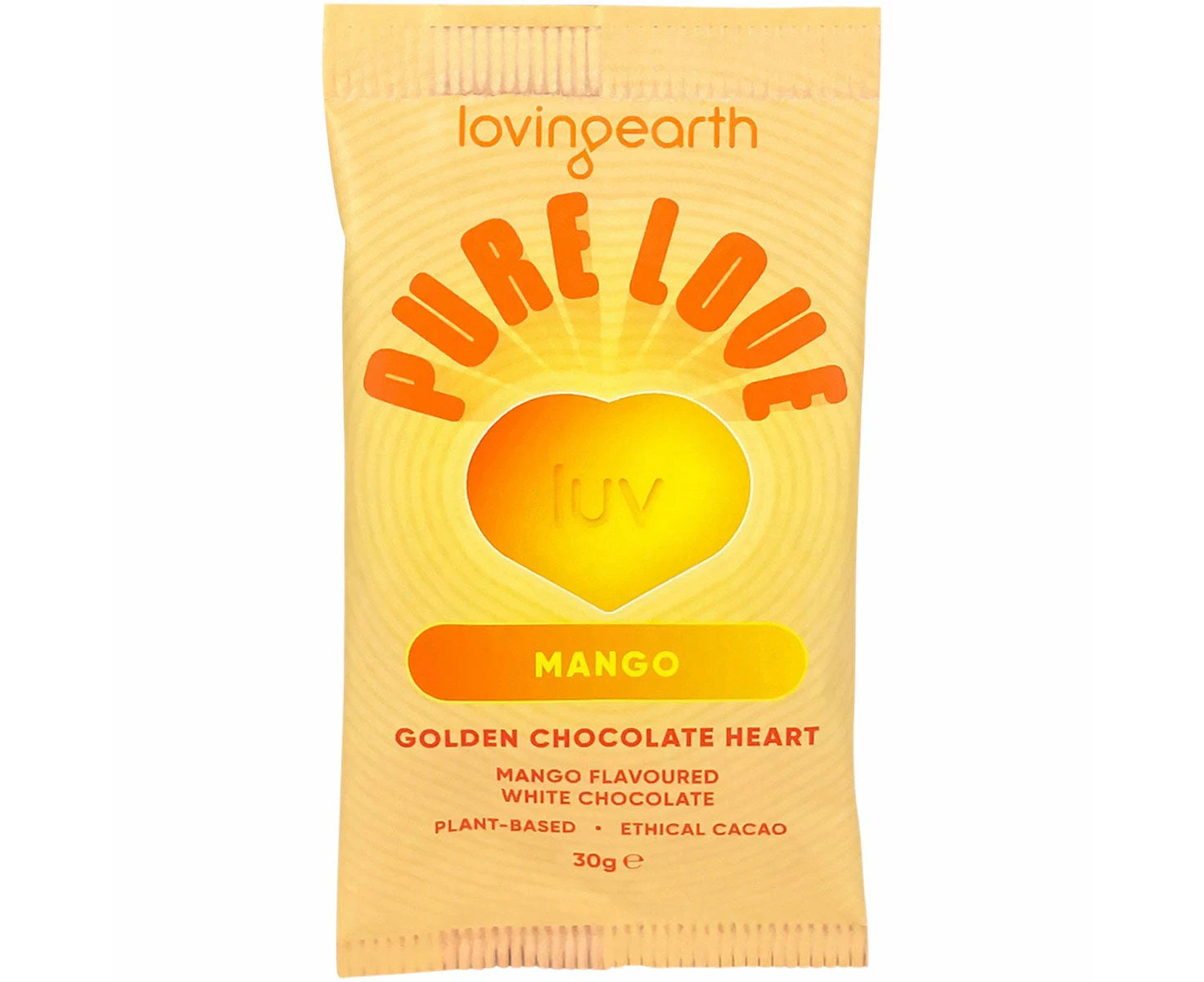 Loving Earth Mango White Chocolate Heart 30g