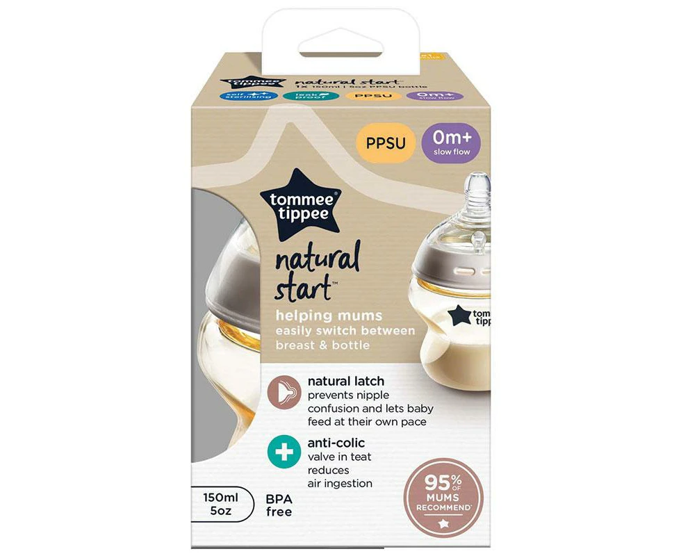 Tommee Tippee Natural Start 150ml PPSU Bottle Slow Teat 1 Pack