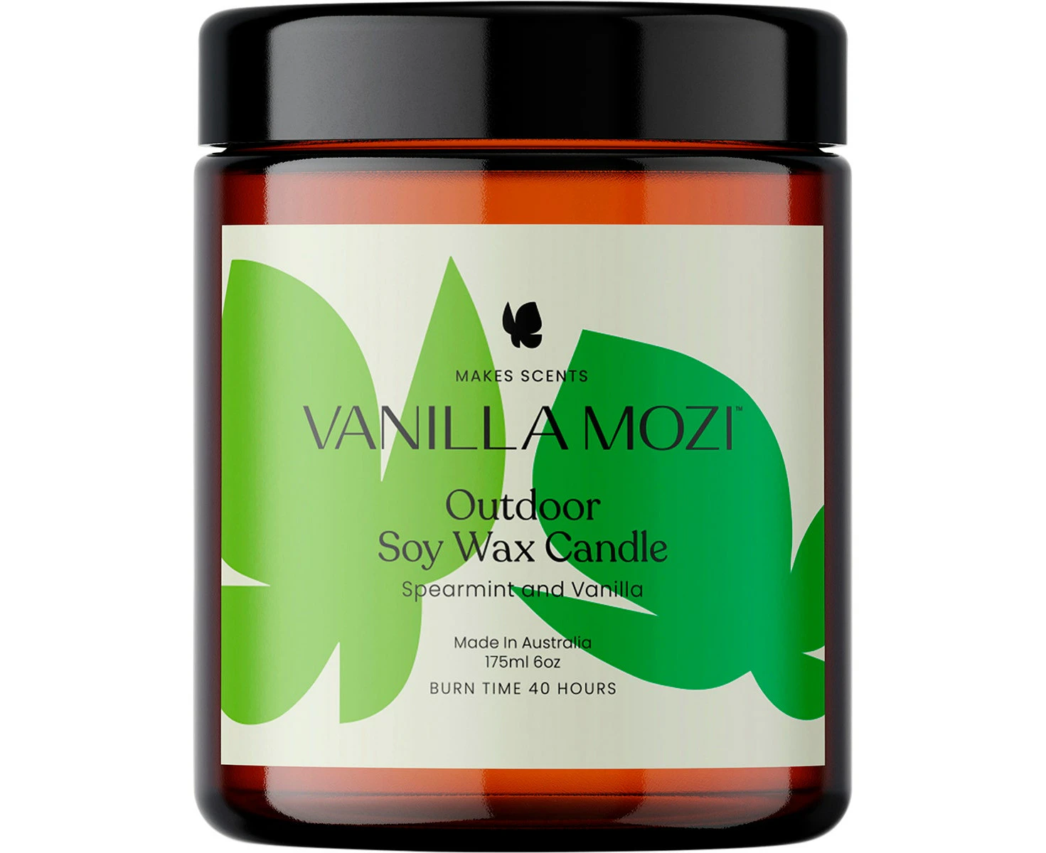 Vanilla Mozi Bite-Proof Soy Wax Candle Vanilla & Spearmint 175ml