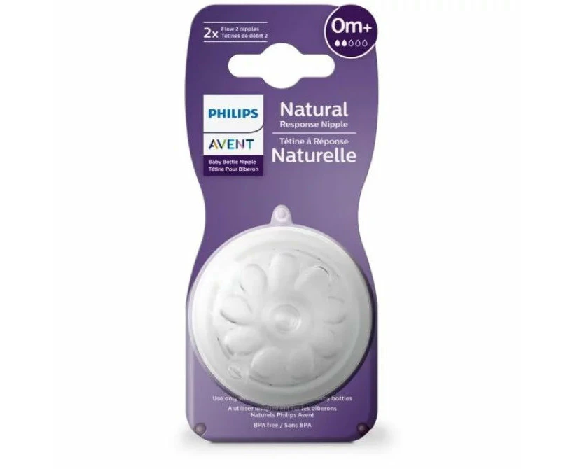 Avent Natural Teat Newborn Flow 0m+ Plus 2 Pack