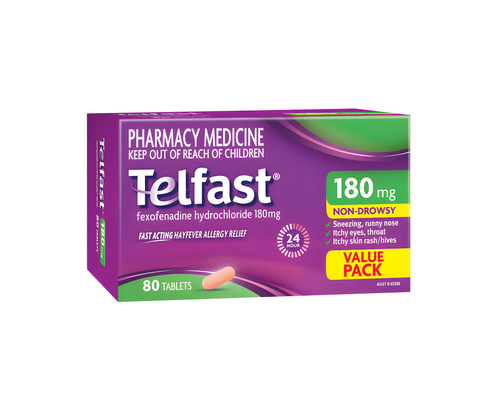 Telfast 180mg 80 Tablets