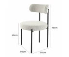 Dreamo Set of 2 Dining Chair Boucle White Quartz