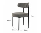 Dreamo Set of 2 Dining Chair Boucle Mixed Grey