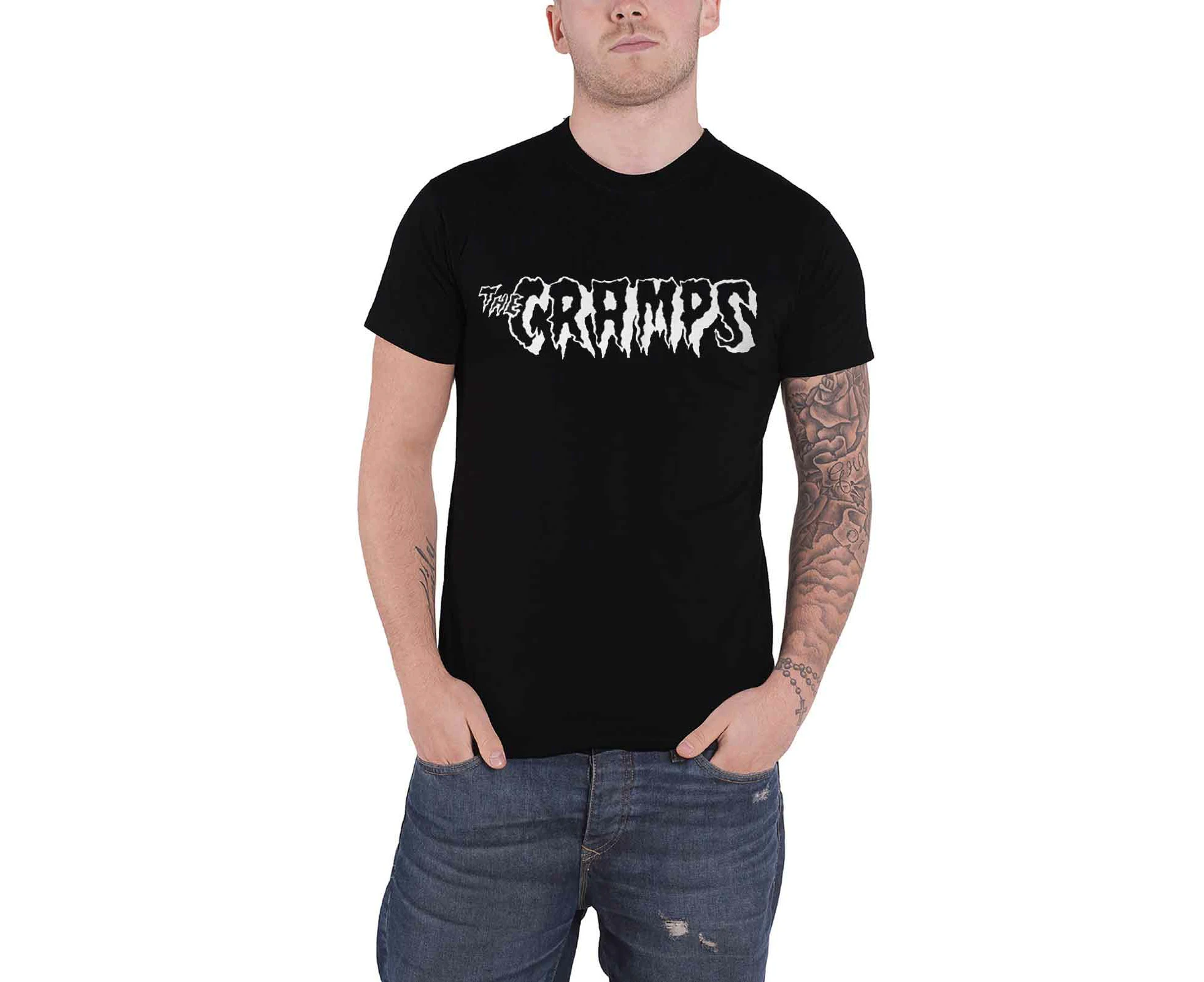 The Cramps T Shirt Band Logo  Official Mens - Black