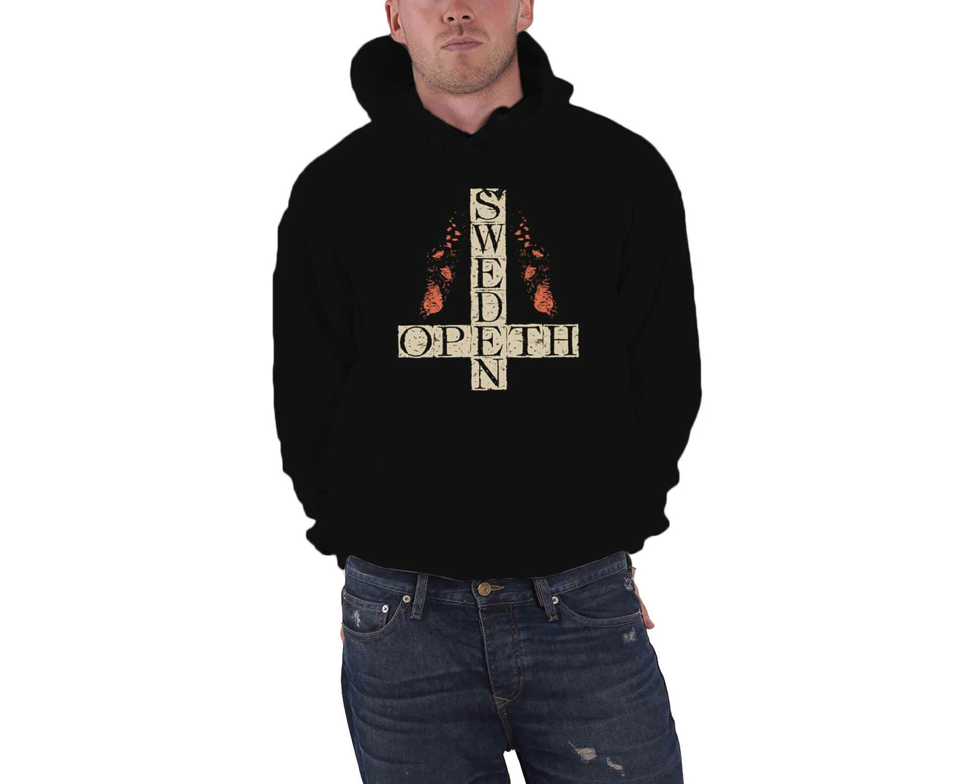 Opeth Hoodie Haxprocess Band Logo  Official Mens  Pullover - Black