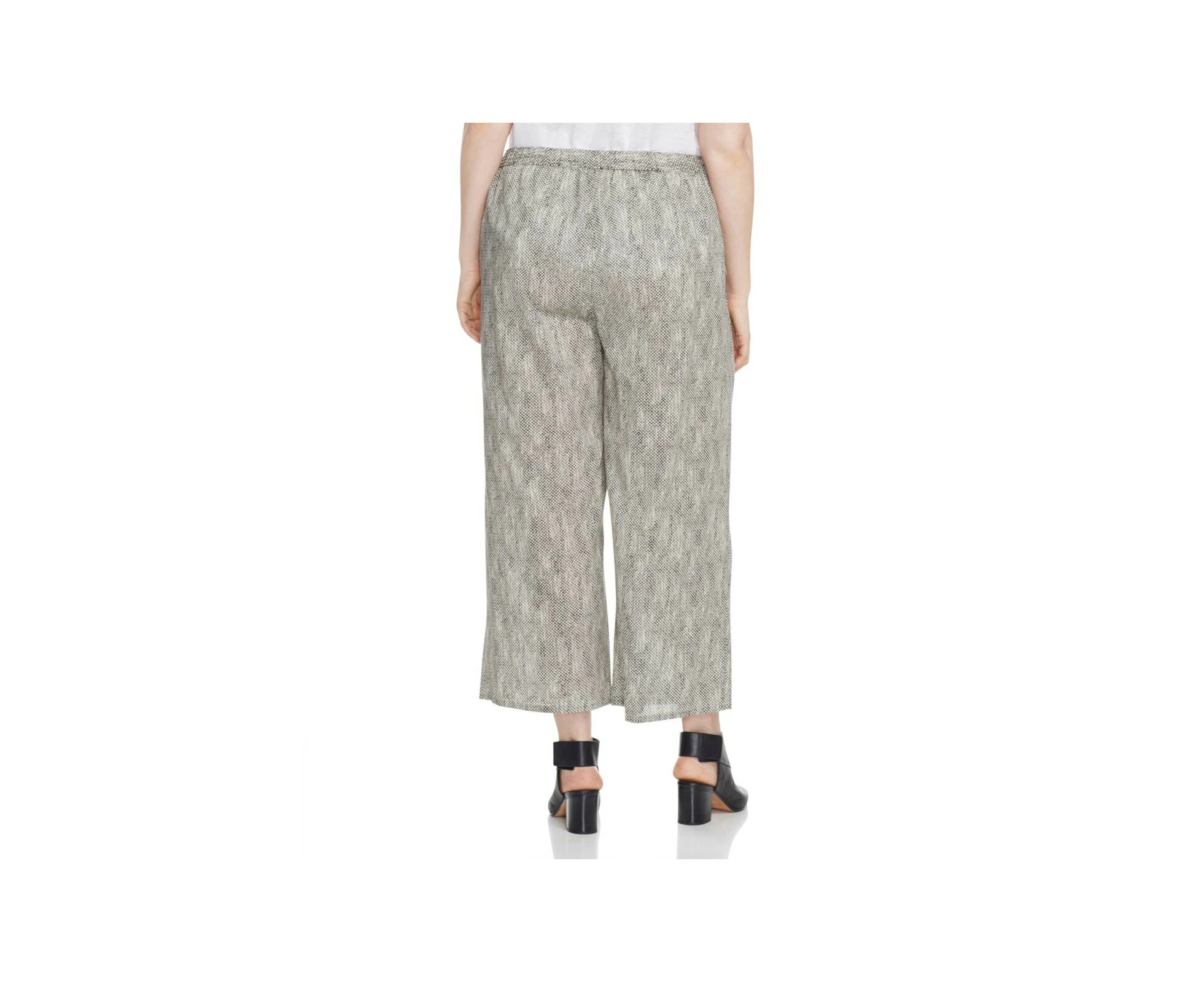 Eileen Fisher Womens Plus Wide Leg Cropped Casual Pants