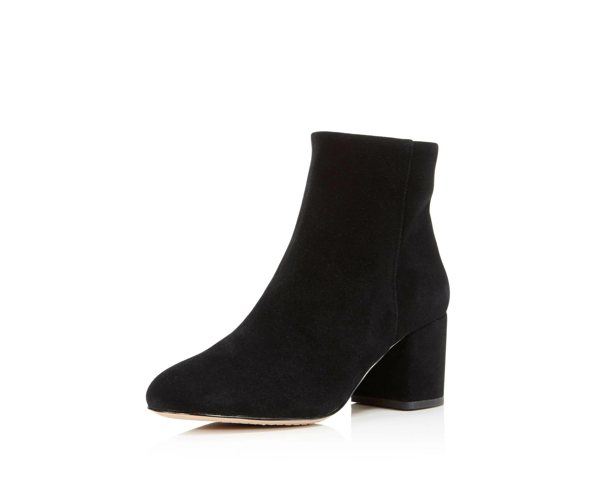 Splendid Daniella Block Heel Ankle Boots, Black Suede