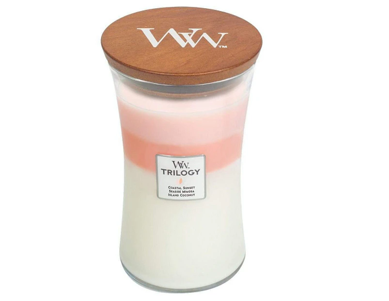 WoodWick Island Getaway Trilogy Scented Crafted Candle Glass Wax w/ Lid Large