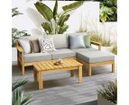 Playa Bonita Wooden Outdoor Lounge Set | Flexi Layout Modern Outdoor Patio Furniture Set | 4-7 Seater Options - 4 Seater Set