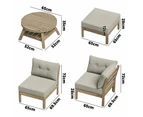 Playa Orsini Wooden Outdoor Lounge Set with Table | Modern Beige Cushion Outdoor Lounge Set | 4-6 Seater - 4 Seater Lounge