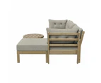 Playa Orsini Wooden Outdoor Lounge Set with Table | Modern Beige Cushion Outdoor Lounge Set | 4-6 Seater - 4 Seater Lounge