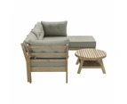 Playa Orsini Wooden Outdoor Lounge Set with Table | Modern Beige Cushion Outdoor Lounge Set | 4-6 Seater - 4 Seater Lounge