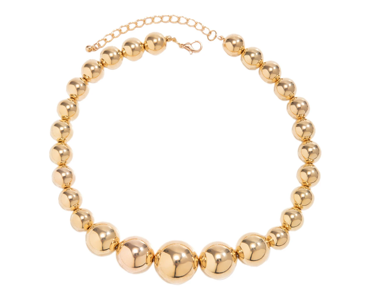 Round Bead Necklace-Gold