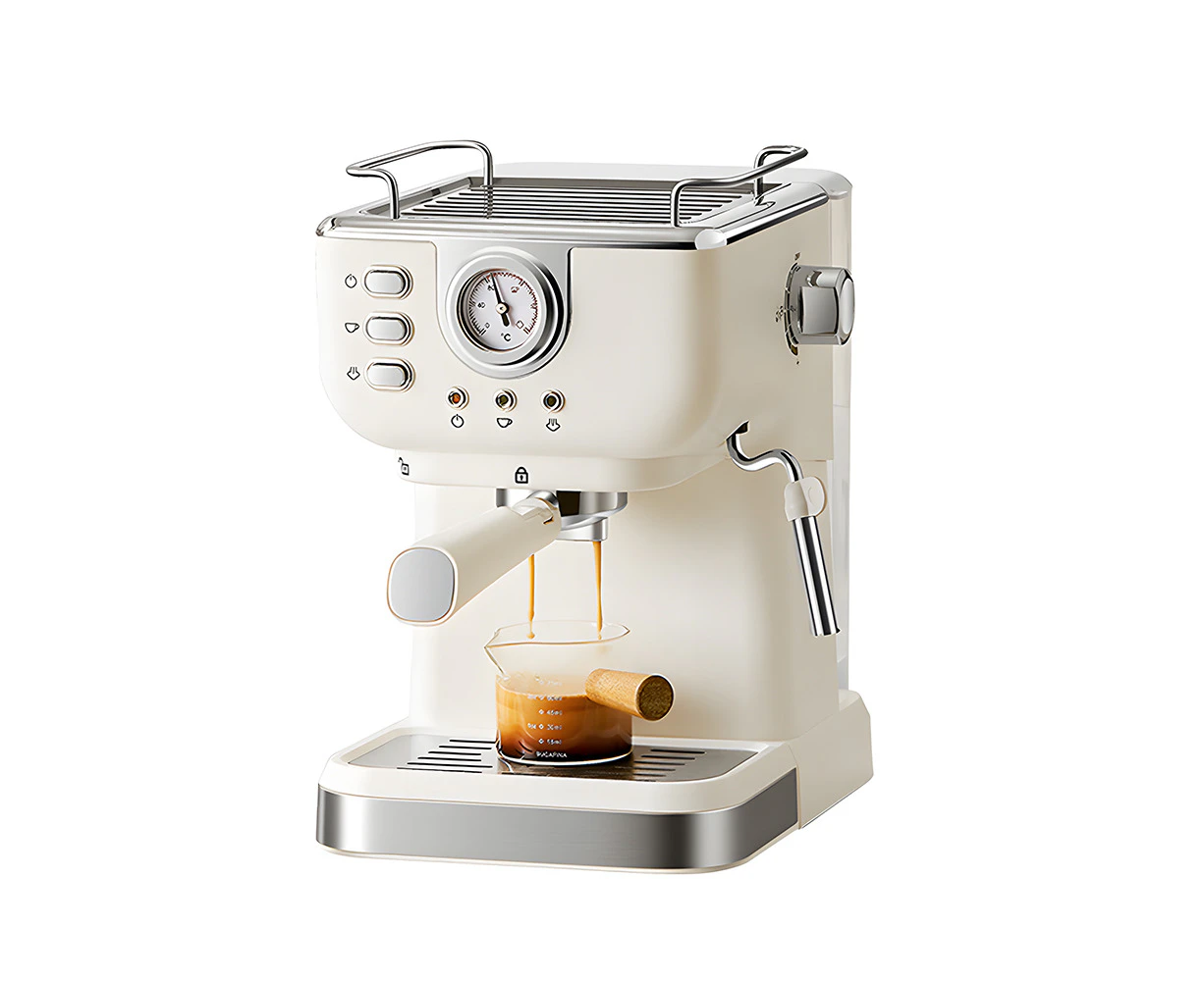 Espresso Coffee Machine 20 Bar Stainless Steel Espresso Maker with Milk Frother Steam Wand 2 in 1 850W Semi-Automatic Cappuccino Latte Machine with 1.5L/51