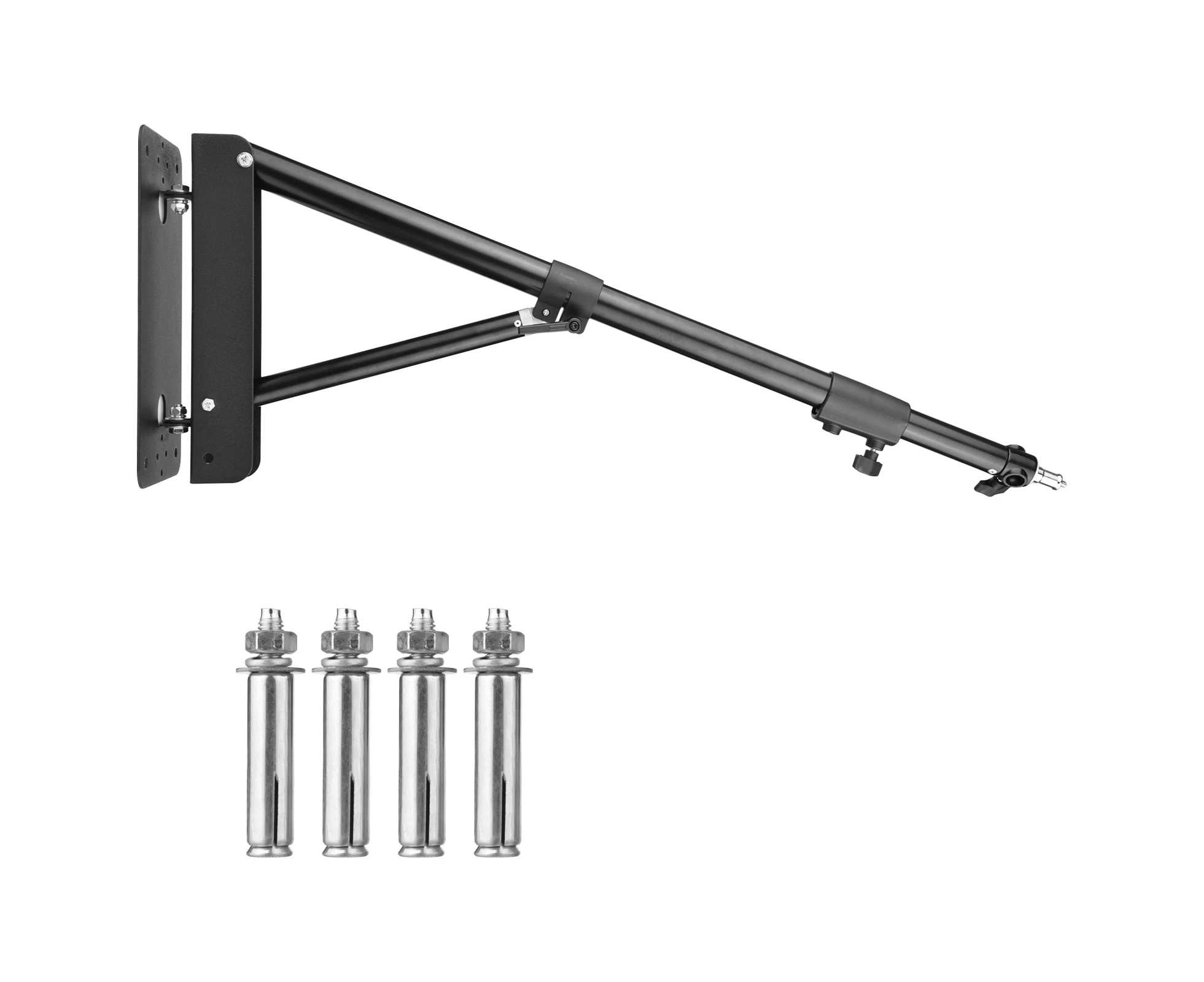 Wall Mounting Triangle Boom Arm Light Stand for Photography Strobe Light Monolight Softbox Reflector Ring Light Aluminum Alloy 5kg Load Capacity 180° Rota