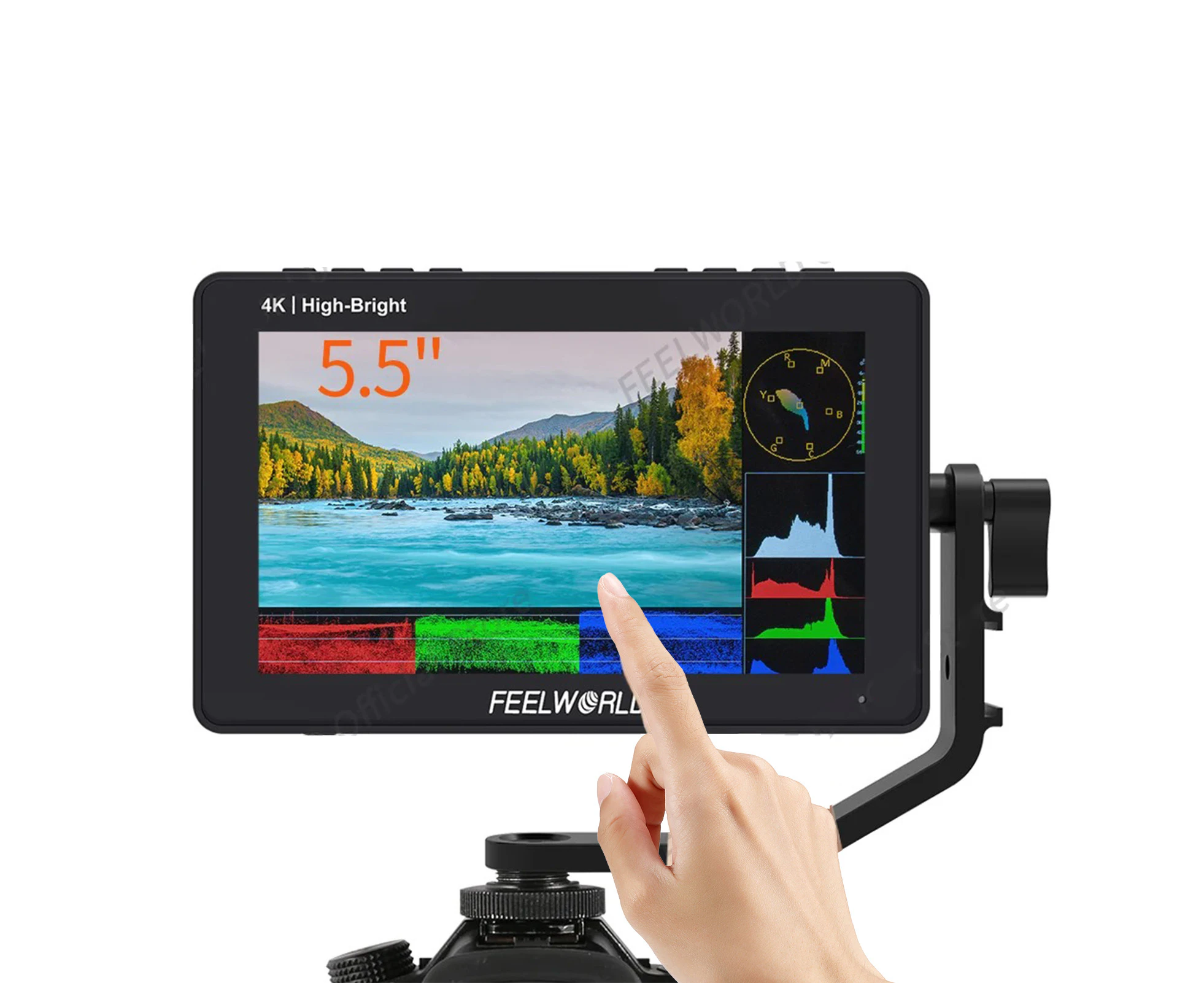 FEELWORLD F5 PRO X 5.5-Inch IPS Monitor 1600nit Video Panel 1920*1080px Touch Control 4K UHD Input Output Support V-mount Battery/NP-F Battery/Type-C/DC Po