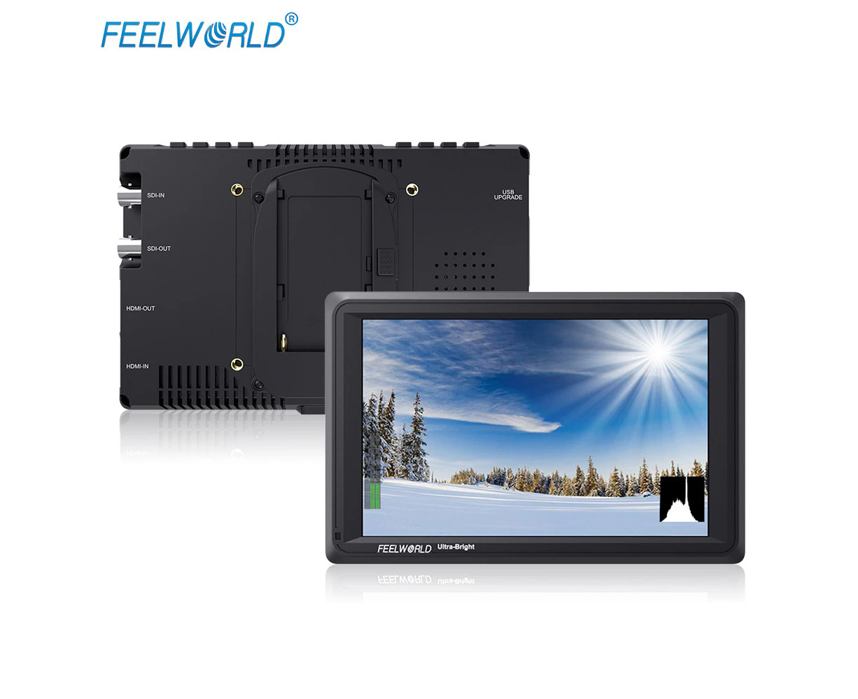 FEELWORLD FW279S 7 Inch 2200nit Ultra Bright Daylight Viewable Camera Field Monitor Thin Design 3G-SDI 4K HDMI Input Output 1920*1200 IPS Panel for Shootin