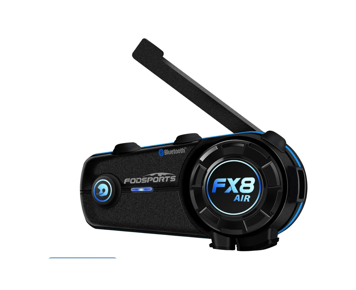 FX8 AIR Motorcycle Intercom Helmet Bluetooth Headset with Wireless Interphone, FM Radio, 3 Sound Effects, and Music Share