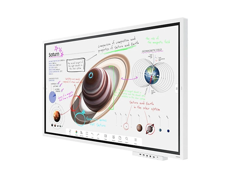 Samsung Flip Pro WM65B Interactive flat panel 165.1 cm (65") Wi-Fi 350 cd/m2 4K Ultra HD White Touchscreen Tizen 6.5 16/7