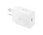 Samsung AC Charger 25W USB-C (2024 GAN Model) - White (No Cable)