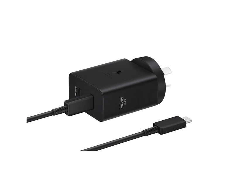 Samsung 50W Duo FAST Charge 2.0 Wall Charger with 1.8M LONG USB-C to USB-C Cable - Black