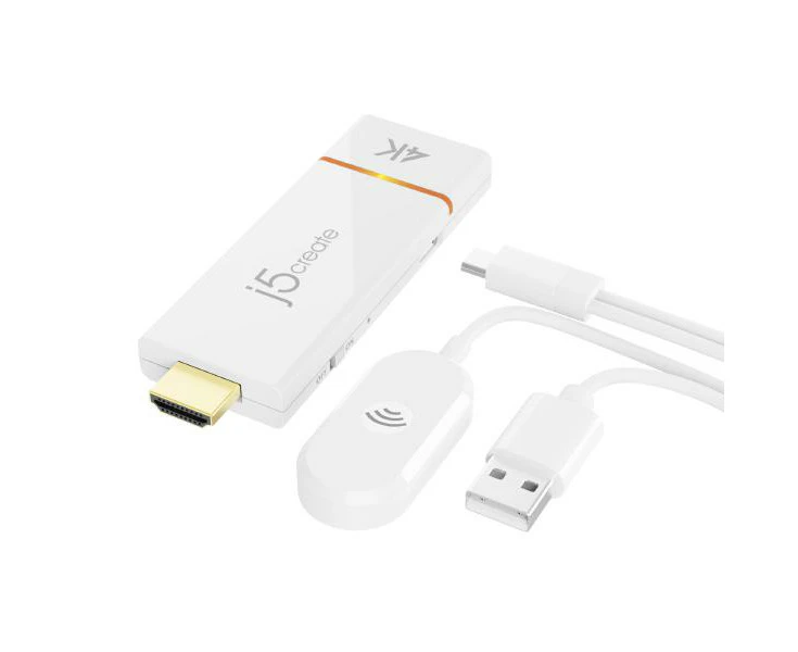 J5create JVAW76 ScreenCast 4K Wireless Display Adapter - Cast Laptop to TV (Supports Miracast, AirPlay, Chromecast, Windows, macOS, iOS, Android)