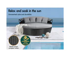 ALFORDSON Outdoor Sun Lounge Day Bed Wicker Sofa Bed Garden Furniture Black