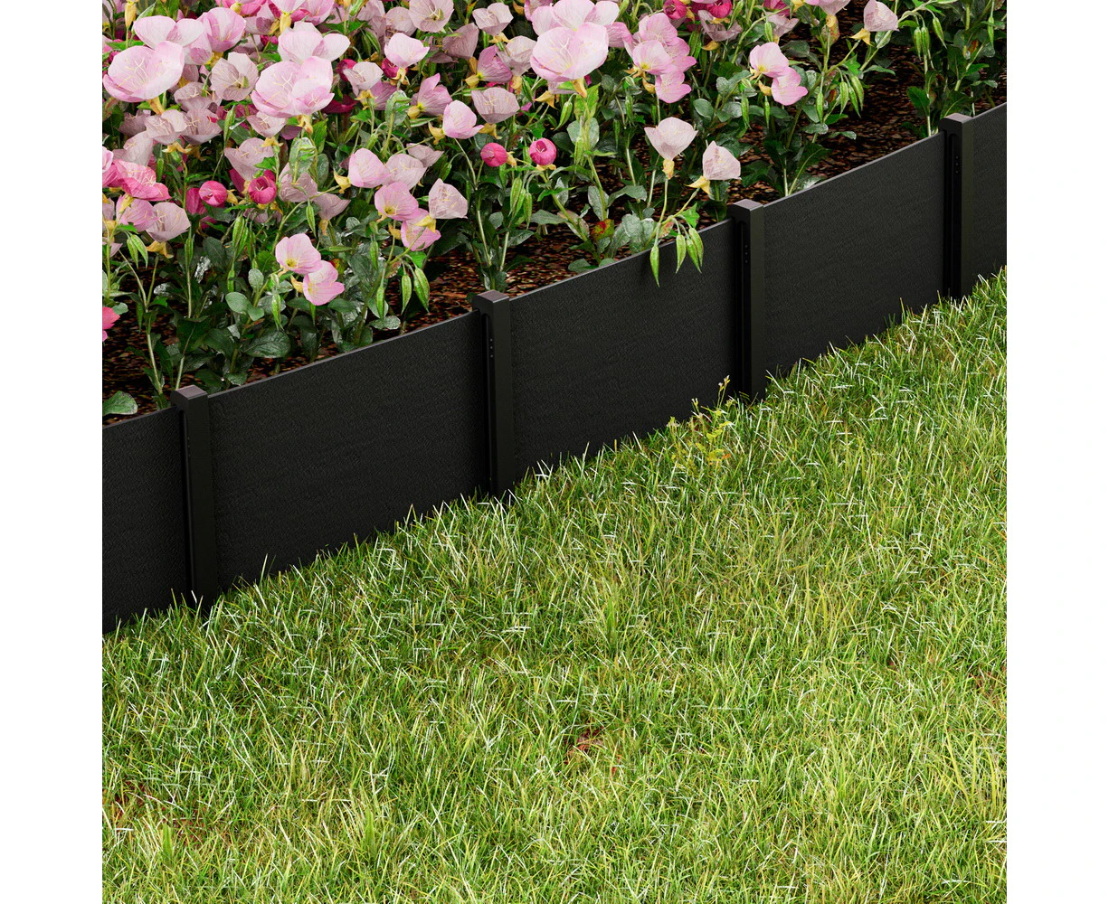 Green Fingers Garden Edging 15CM x 30M Border Support Landscape Edge Black