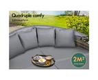 ALFORDSON Outdoor Sun Lounge Day Bed Wicker Sofa Bed Garden Furniture Grey