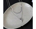 CKCO- PVD 18K Plated Love connection Duo Necklace- Silver