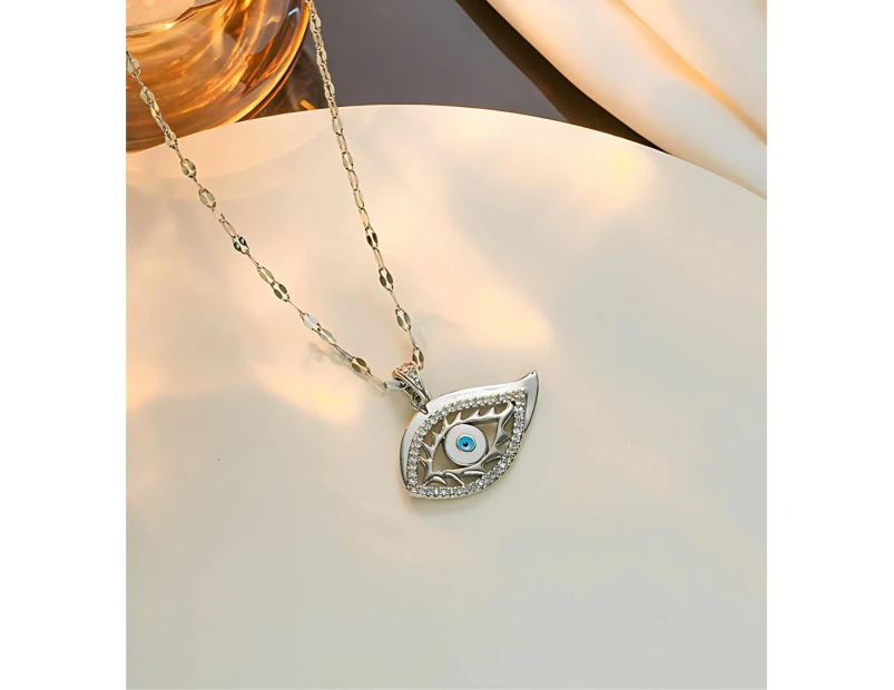 CKCO - PVD 18K Plated Lucky Eye Necklace - Silver