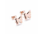 CKCO- PVD 18K Gold Plated Sparkling Butterfly Earrings - Rose Gold