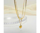 CKCO- PVD 18K Gold Plated Love connection Duo Neckplace - Golden