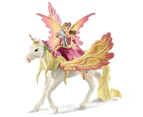 3pc Schleich 7.1'' Fairy Feya w/ Pegasus Unicorn Figure Kids Play Toy Set 5-12y