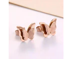 CKCO- PVD 18K Gold Plated Sparkling Butterfly Earrings - Rose Gold