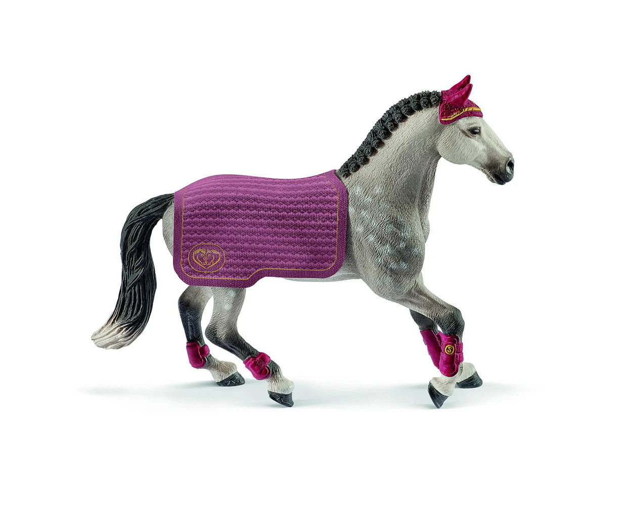 Schleich 7.1'' Trakehner Mare Horse w/ Blanket Action Figure Kids Toy 5-12y