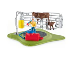 25pc Schleich Happy Cow Wash Animal Action Figure Kids Toy Fun Play Set 3-8y