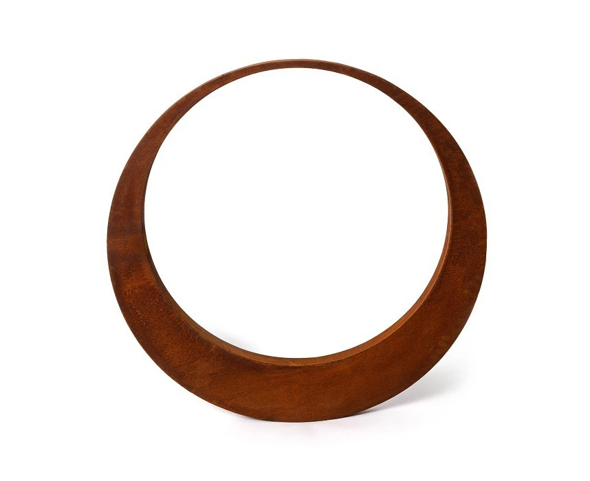 Garden Ornament 100cm Rust Thick Metal Ring w/ Stake Outdoor Patio Decor Brown