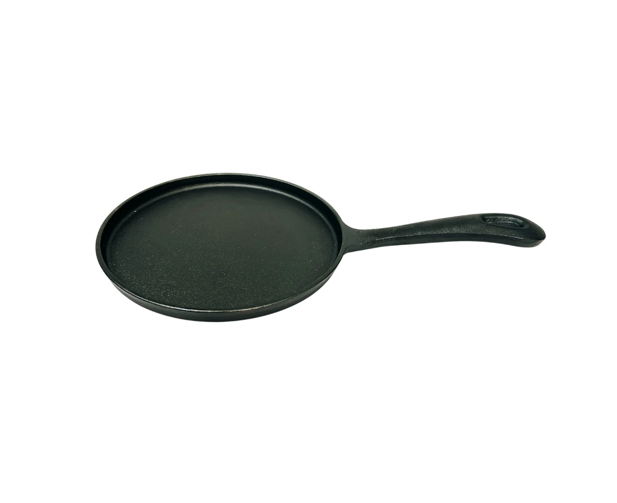 Fissman Cast Iron 22cm Crepe Pan Non-Stick Cook/Bake Kitchen Cookware Black