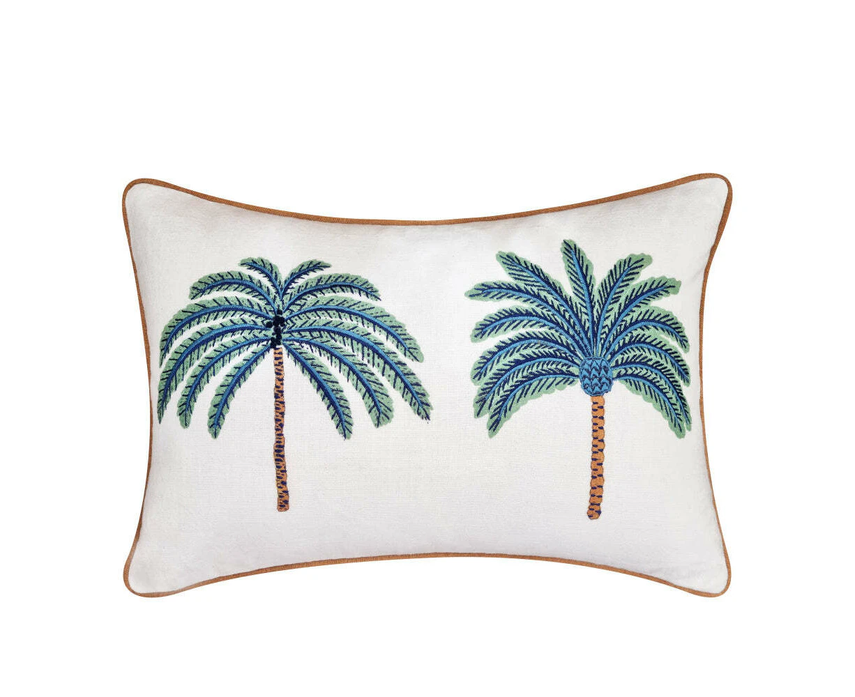 J.Elliot Home Palm Cushion 35x55cm Ivory Multicolour Modern Home/House Decor