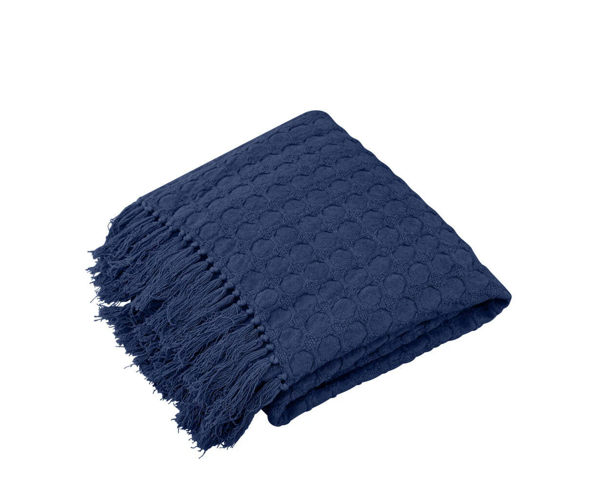 J.Elliot Home Warren Couch Throw Blanket 130x160cm Navy Modern Home Decor