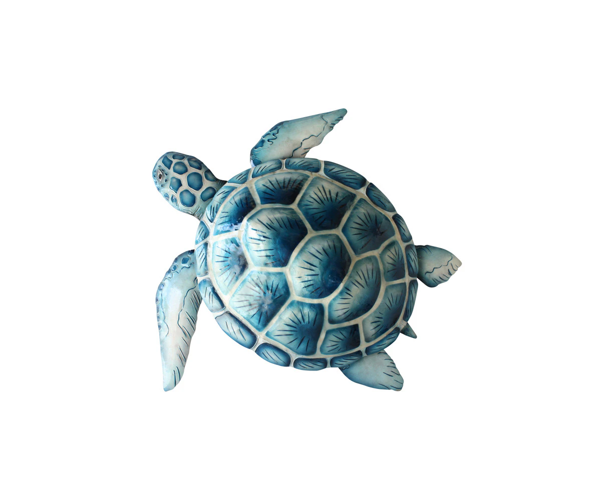 Darlin Capiz/Metal 49x49cm Turtle Wall Art Hanging Home Decor Display Blue/White