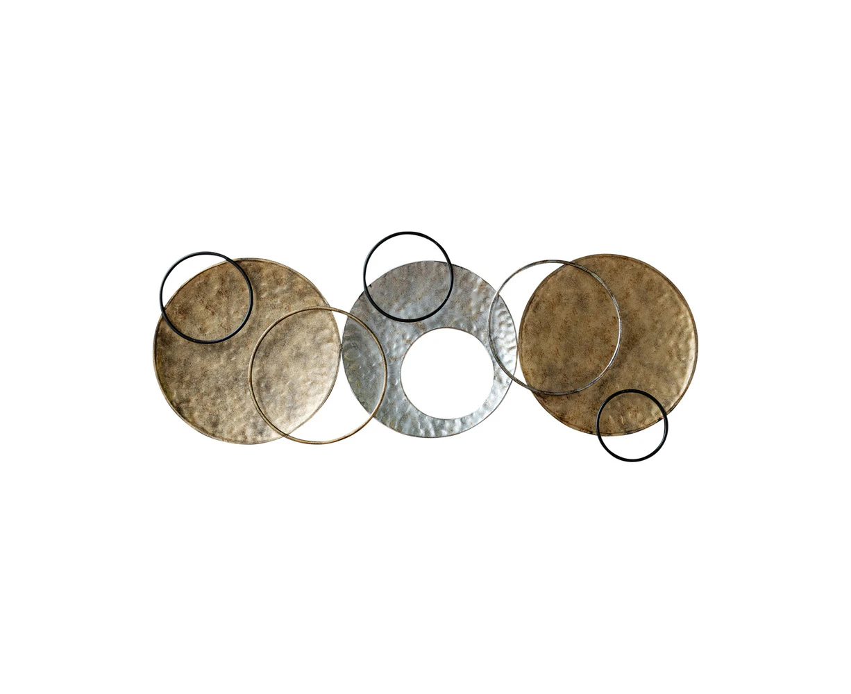 Darlin Multi Platter/Circle Metal Wall Art Hanging Home Decor Display 91x40cm