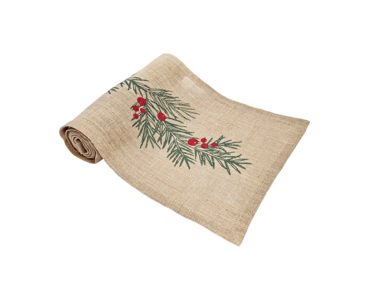 J.Elliot Home Mistletoe Christmas Jute Runner 40x180cm Natural Home Decor