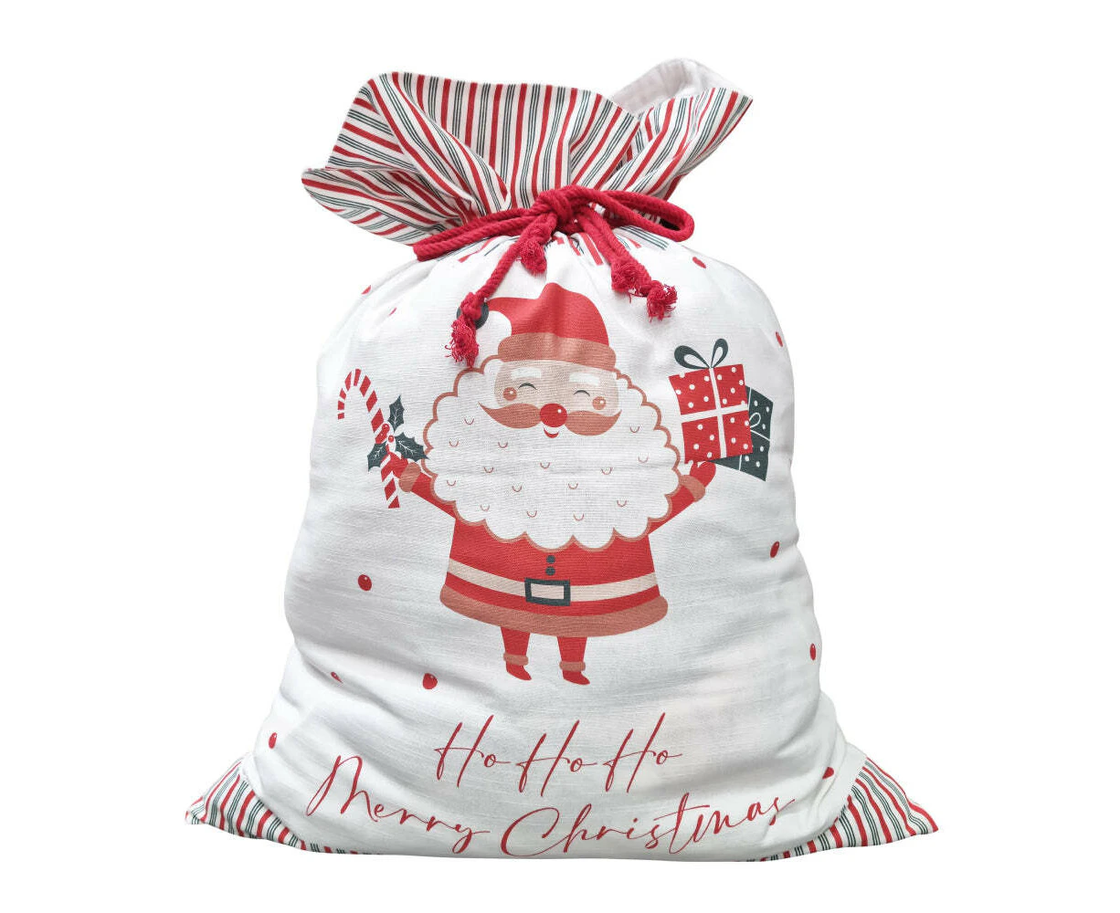 J.Elliot Home Jolly Christmas Santa Sack 60x80cm White Multicolour Home Decor