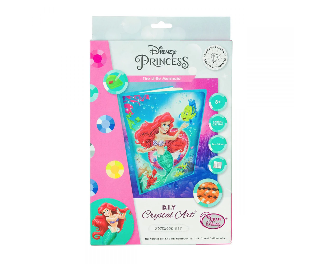 Craft Buddy Crystal Art Notebook 50-Pages The Little Mermaid 18x26cm 8y+