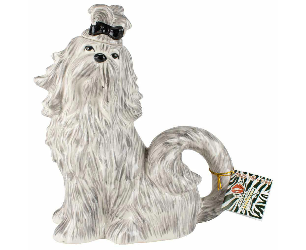 Shih Tzu Bl/Wh Novelty Funny Collectable Ceramic Themed Tea/Coffee Teapot 25cm