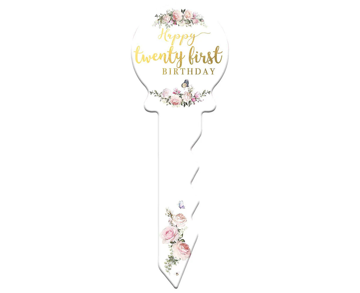 21st Birthday Key Pretty Floral 30cm Novelty Celebration Signing Gift Set